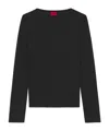 Hugo Boss Oversize-fit Knitted Sweater With Embroidered Logo In Black