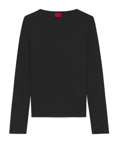 Hugo Boss Long-sleeved T-shirt In Black