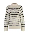 Hugo Boss Boss Wool Blend Turtleneck Sweater In White