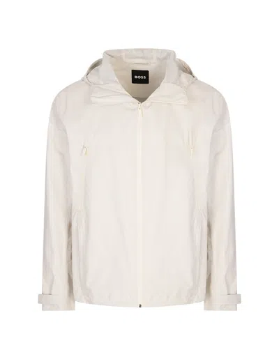 Hugo Boss Long-sleeved Windbreaker In White