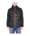 Hugo Boss Quilted Hooded Jacket With Side Zipper Pockets In Black