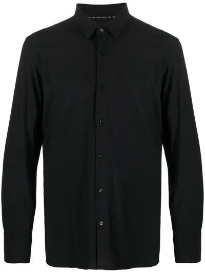 Hugo Boss Slim-fit Shirt In Performance-stretch Cotton-blend Jersey In Black