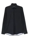 Hugo Boss Long-sleeves Patterned Shirt In Black