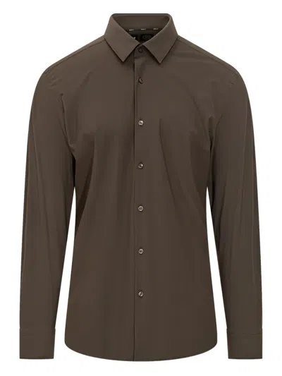 Hugo Boss Long-sleeves Shirt In Brown