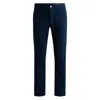 Hugo Boss Mens Regular Fit Chinos In Stretch-cotton Satin In Blue