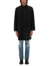 Hugo Boss Regular-fit Coat In A Rain-resistant Wool Blend In Black
