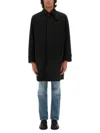 Hugo Boss Regular-fit Coat In A Rain-resistant Wool Blend In Black