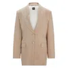 Hugo Boss Longline Slim-fit Jacket With Rear Belt In Multi