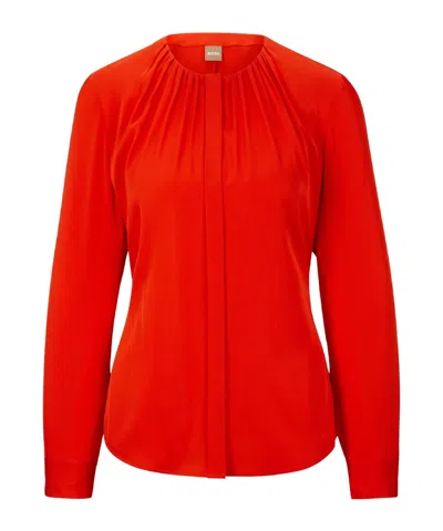 Hugo Boss Longsleeve Blouse In Red