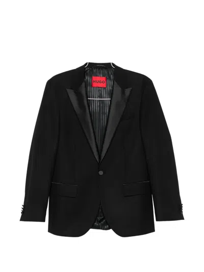Hugo Boss Long-sleeve Buttoned Blazer In Black