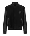 Hugo Boss Textured Microfiber Bomber Jacket In Black