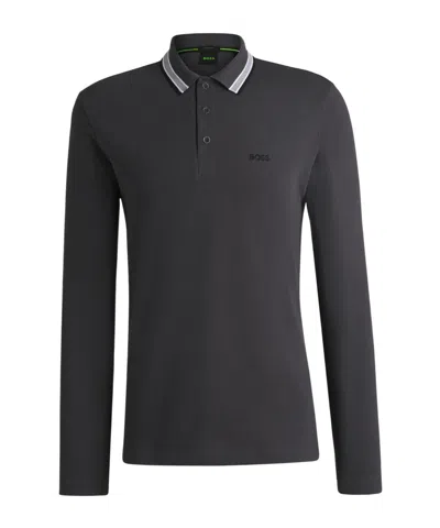 Hugo Boss Longsleeve Polo Shirt In Black