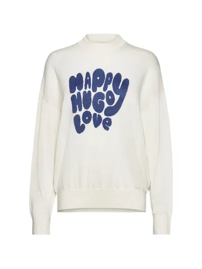 Hugo Boss Long-sleeve Sweater In White