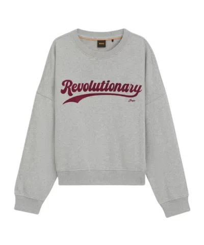 Hugo Boss Long-sleeve Sweatshirt In Gray