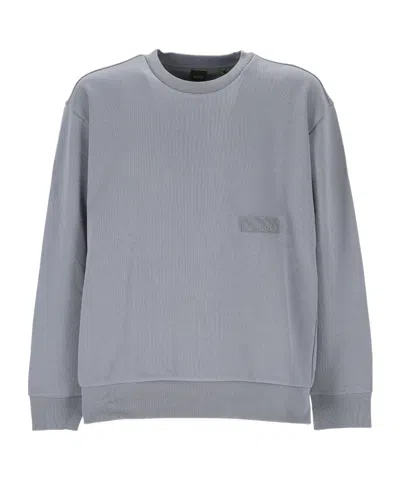 Hugo Boss Long-sleeve Sweatshirt In Gray
