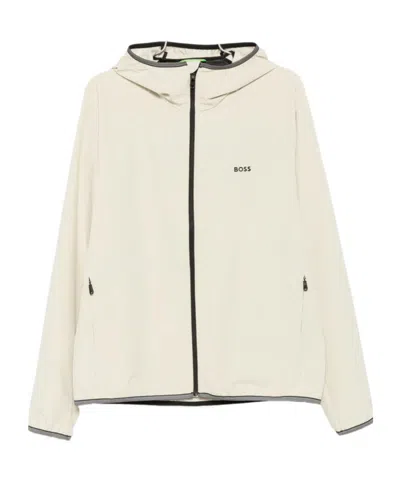 Hugo Boss Long-sleeved Casual Jacket In Neutral