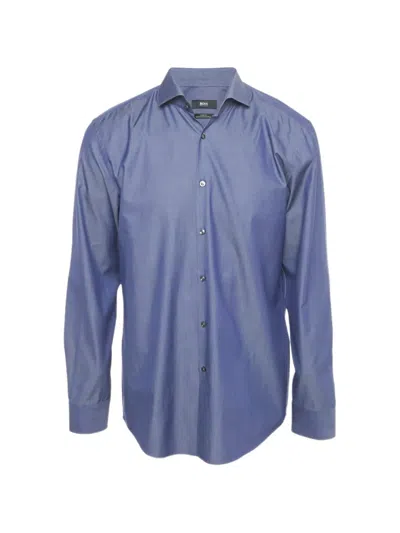 Pre-owned Hugo Boss Long-sleeved Cotton Shirt In Blue