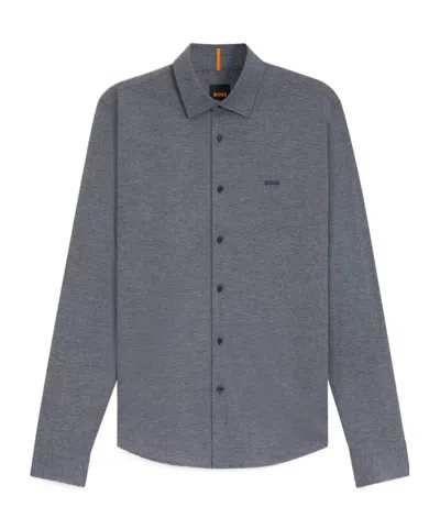Hugo Boss Long-sleeved Shirt In Gray