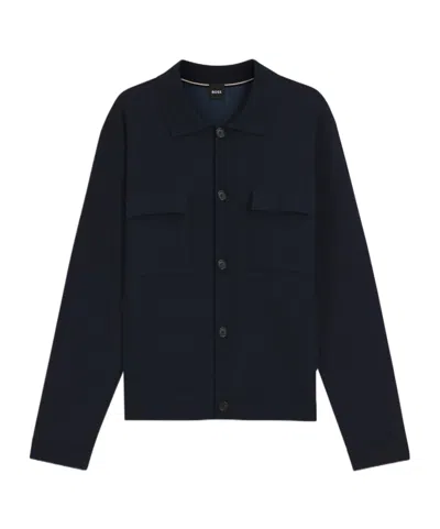 Hugo Boss Long-sleeved Shirt Jacket In Blue