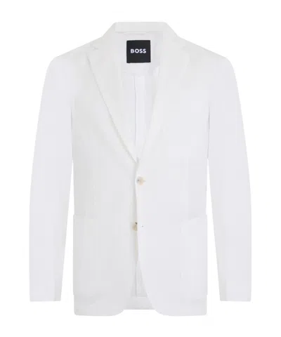 Hugo Boss Long-sleeved Suit Jacket In White