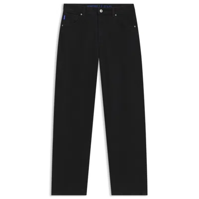 Hugo Boss Loose-fit Jeans In Black Stretch Denim