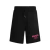 Hugo Boss Elastic Waistband Shorts With Side And Back Pockets In Black