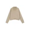 Hugo Boss Loose-fit Sweatshirt With Draped Funnel Neck In Neutral