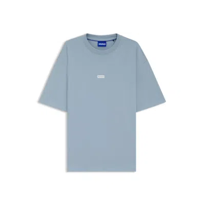 Hugo Boss Loose-fit T-shirt In Cotton With Rear Logo Artwork In Blue