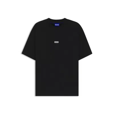 Hugo Boss Loose-fit T-shirt In Cotton With Rear Logo Artwork In Black