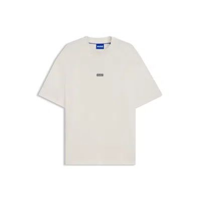 Hugo Boss Loose-fit T-shirt In Cotton With Rear Logo Artwork In White