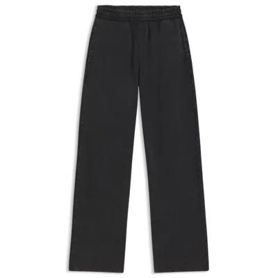 Hugo Boss Loose-fit Tracksuit Bottoms In Cotton Terry In Black