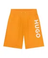 Hugo Boss Logo-print Elasticated-waist Shorts In Orange