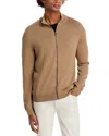 Hugo Boss Lopedro Full Zip Sweater In Open Beige