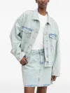 Hugo Boss Lou Acid-wash Denim Jacket In Blue