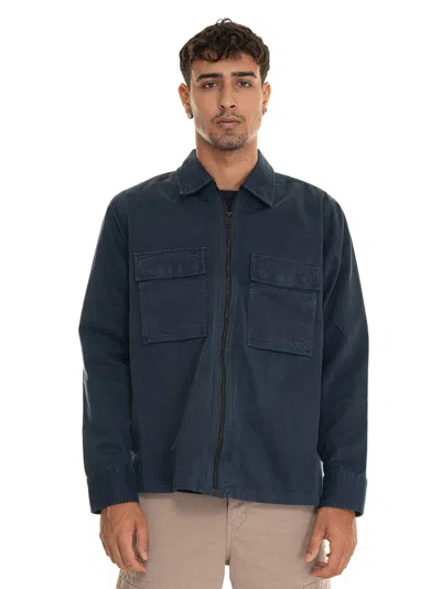 Hugo Boss Lovel Mens Zip Overshirt 50520107 In Open Blue 464