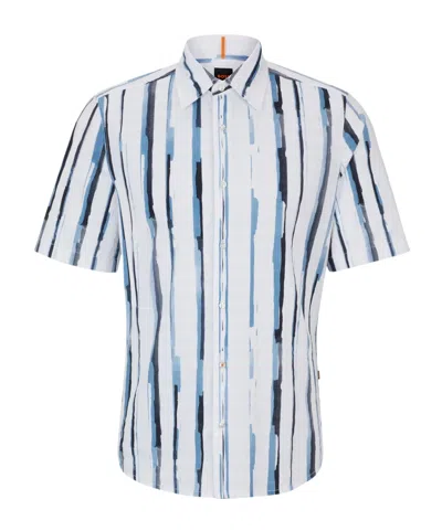 Hugo Boss Lovvy Cotton Shirt In White
