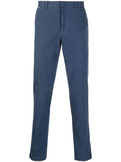 Hugo Boss Low-rise Chino Trousers In Blue