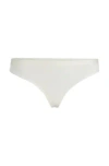 Hugo Boss Low-rise Thong In Stretch Jersey With Logo Waistband In White