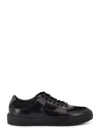 Hugo Boss Low-top Leather Sneakers With Rhinestone Detail In Black
