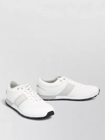 Hugo Boss Low Top Sneakers Technical Fabric Mesh In White