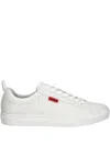 Hugo Boss Cupsole Trainers In Faux Leather With Logo Flag In White