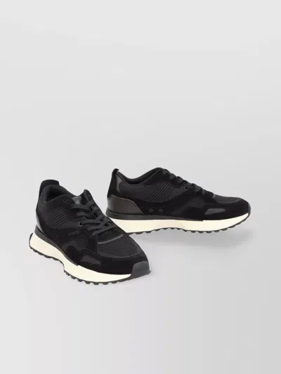 Hugo Boss Low-top Sneakers With Mesh And Suede