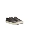 Hugo Boss Low-top Trainers In Grained Faux Leather In Brown