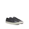 Hugo Boss Low-top Trainers In Grained Faux Leather In Black