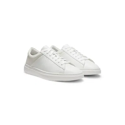 Hugo Boss Low-top Trainers With Woven And Grained Effects In Multi