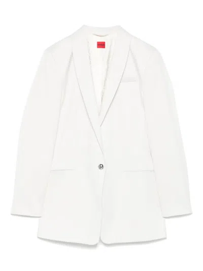 Hugo Boss Lurex-detailing Blazer In White