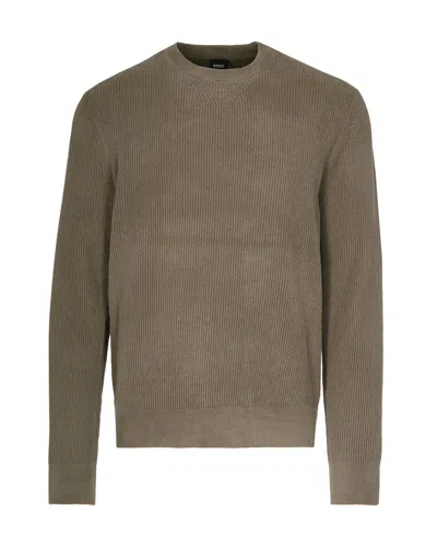 HUGO BOSS BROWN CORDUROY SWEATER