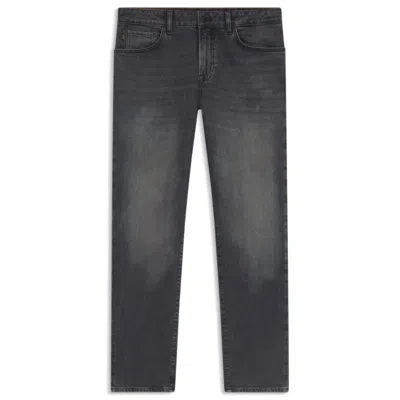 Hugo Boss Maine Grey Regular-fit Jeans In Comfort-stretch Denim In Gray