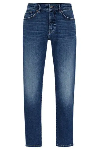 Hugo Boss Maine Regular-fit Jeans In Blue Soft-motion Denim