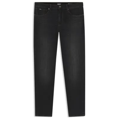 Hugo Boss Maine Regular-fit Jeans In Stretch Cotton Blend In Black
